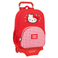 School Rucksack with Wheels Hello Kitty Spring Red (33 x 42 x 14 cm)