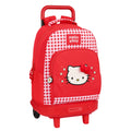 School Rucksack with Wheels Hello Kitty Spring Red (33 x 45 x 22 cm)