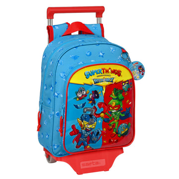 School Rucksack with Wheels SuperThings Rescue force 27 x 33 x 10 cm Blue