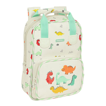 Schulrucksack Safta Dinos 20 x 28 x 8 cm Creme