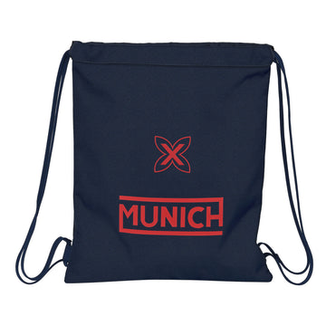 Rucksacktasche mit Bändern Munich Flash Marineblau