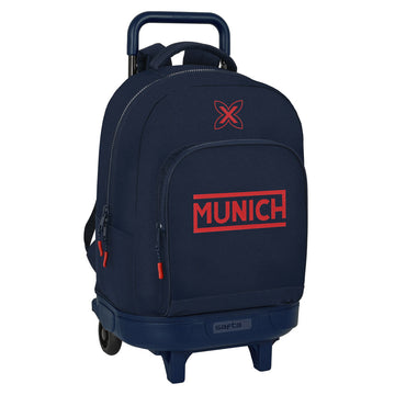 Schulrucksack mit Rädern Munich Flash 33 x 45 x 22 cm Marineblau