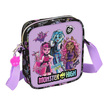 Sac à Bandoulière Monster High Creep Noir 16 x 18 x 4 cm