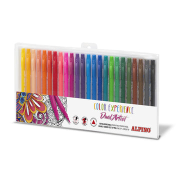 Set of Felt Tip Pens Alpino Color Experience Dual Artist 24 Pieces Double-ended