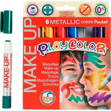 Barve za obraz za otroke Playcolor Metallic Bar Pisana
