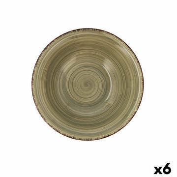 Bowl Quid Natura Vita Ceramic Green (18 cm) (Pack 6x)