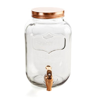 Drinks dispenser Quid Habitat Copper With lid Glass 4 L