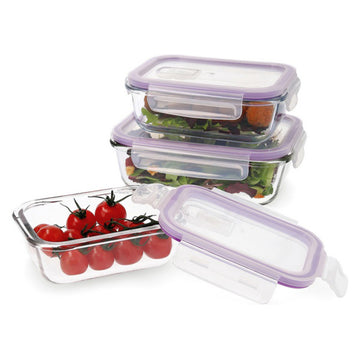 Set of lunch boxes Quid Frost (3 pcs) Crystal (0,37 - 0,64 - 1,04 l)