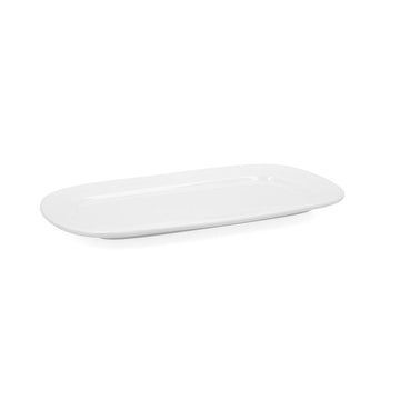 Serving Platter Bidasoa Glacial Ceramic White (31 x 18 cm) (Pack 6x)