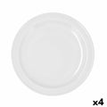 Flat plate Bidasoa Glacial Ceramic White (Ø 26 cm) (Pack 4x)