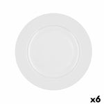 Flat plate Bidasoa Glacial Ceramic White (25 cm) (Pack 6x)