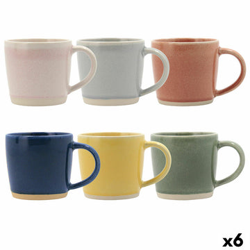 Tasse mug Bidasoa Artesano Multicouleur Céramique 330 ml (6 Unités) (Pack 6x)