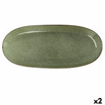 Plat à Gratin Bidasoa Ikonic Vert Céramique (36 x 16 cm) (Pack 2x)