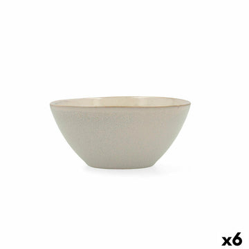 Bowl Bidasoa Ikonic Ceramic White (15,8 x 15 x 7 cm) (Pack 6x)