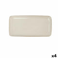 Serving Platter Bidasoa Ikonic White Ceramic (28 x 14 cm) (Pack 4x)