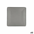 Flat Plate Bidasoa Gio Grey Plastic 21,5 x 21,5 cm (12 Units)