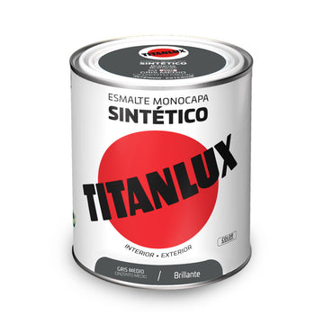 Sintetična emajlirana barva Titanlux 5808971 Siva 750 ml Svetlo