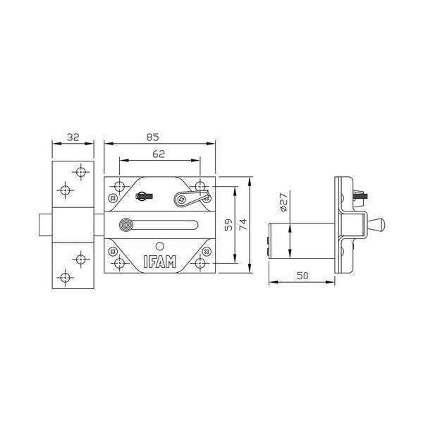 Serrure de sécurité IFAM CS88 50 mm