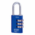 Combination padlock IFAM Combi30 Blue Aluminium Chrome-plated steel (3 cm)