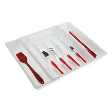 Cutlery Organiser Extendable Plastic polypropylene (38 x 6 x 48 cm)