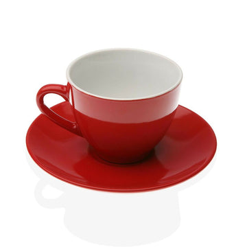 Cup with Plate Red Stoneware