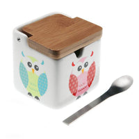 Sugar Bowl Owl Ceramic With lid (8,5 x 9 x 8,5 cm)