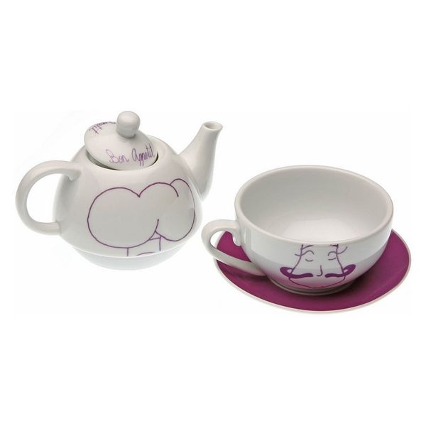 Toy Tea Set Individual Purple (15 x 14 x 17 cm)