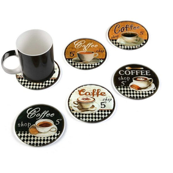 Coasters Versa Coffee (6 Pieces) (11 x 11 x 4 cm)