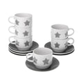 6 Piece Coffee Cup Set Porcelain (6 Pieces)