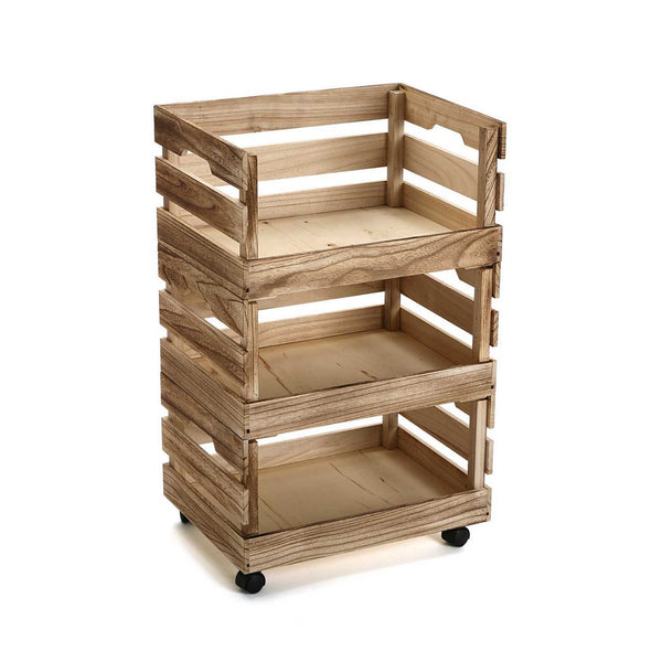 Vegetable trolley Brown Wood (40 x 65 x 30 cm)