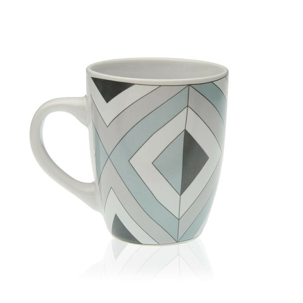Mug Ceramic Blue Geometric