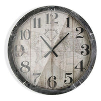 Wall Clock Map World MDF Wood (6,5 x 76,5 x 76,5 cm)