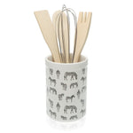 Pot for Kitchen Utensils Zebra Ceramic (10 x 15 x 10 cm)