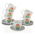 Piece Coffee Cup Set Hamsa Porcelain (12 Pieces)