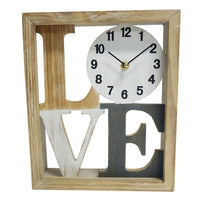 Table clock Metal Love MDF Wood (25 x 25 x 6 cm)