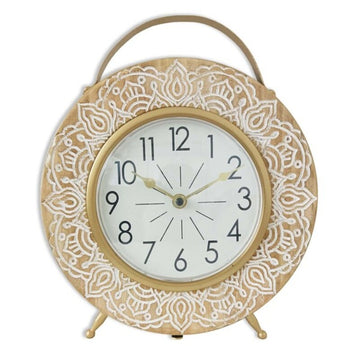 Table clock Mandala MDF Wood (8,5 x 25,5 x 29,5 cm)
