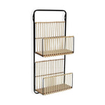 Shelves Metal Rattan MDF Wood (12 x 68 x 32 cm)