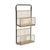 Shelves Metal Rattan MDF Wood (12 x 68 x 32 cm)