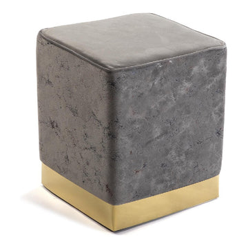 Stool Grey wood and metal Polyester (31 x 37 x 31 cm)