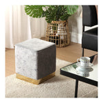 Stool Grey wood and metal Polyester (31 x 37 x 31 cm)