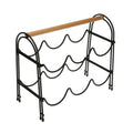 Bottle rack Metal Wood Steel (14 x 27,5 x 32,7 cm)