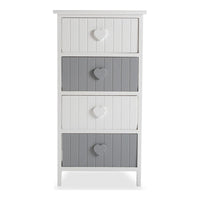 Chest of drawers White Grey Paolownia wood