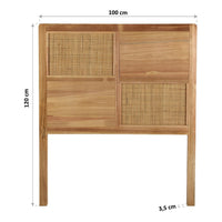 Headboard Rattan Paolownia wood (120 x 3,5 x 100 cm)