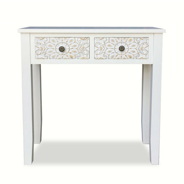 Hall Table with 2 Drawers Sisika MDF Wood (25 x 78 x 78 cm)