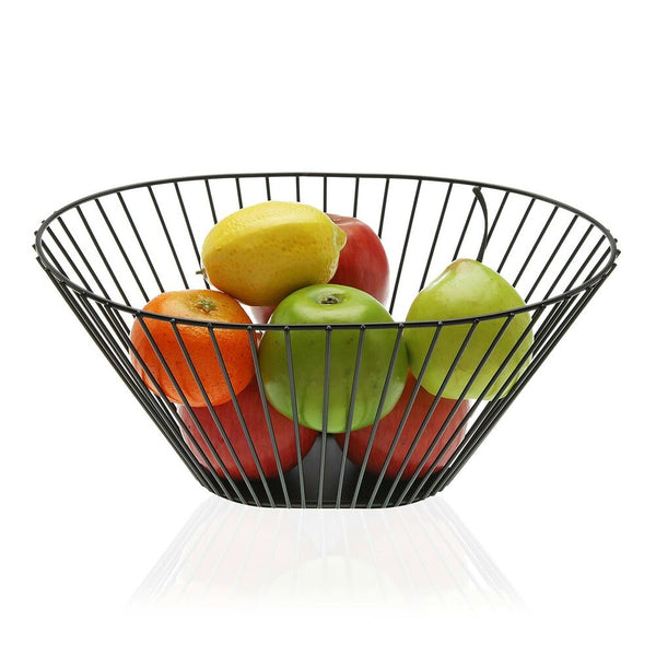 Fruit Bowl Ovalado Black Metal (15 x 25,5 x 32,7 cm)