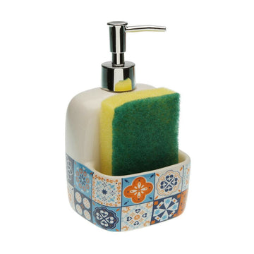 Soap Dispenser Mosaic Orange Ceramic (9,4 x 17,8 x 10,5 cm)