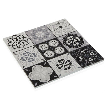 Table Mat Mosaic Black Ceramic Cork (20 x 20 cm)