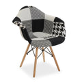 Chair with Armrests Velvet Patchwork Wood Textile (64 x 82 x 61 cm)