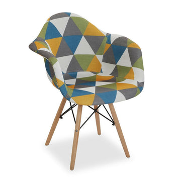 Chair with Armrests Orleans Wood Textile (64 x 82 x 61 cm)