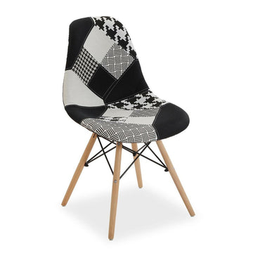 Chair Patchwork Wood Textile polypropylene (55 x 82 x 47 cm)